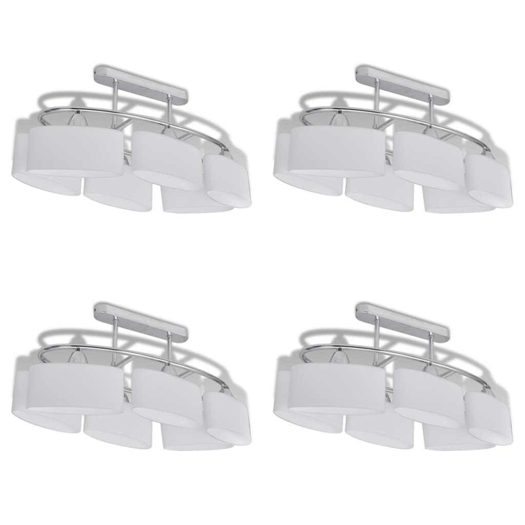 Taklampe med ellipseformede glasskjermer 4 stk E14
