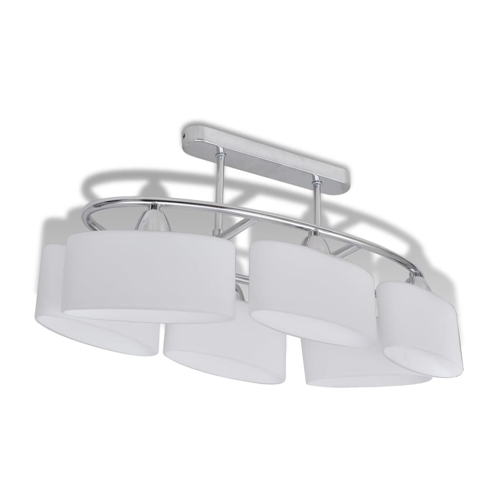 Taklampe med ellipseformede glasskjermer 4 stk E14