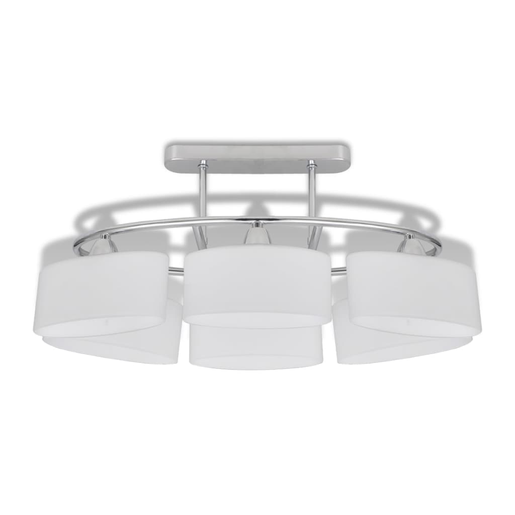 Taklampe med ellipseformede glasskjermer 4 stk E14