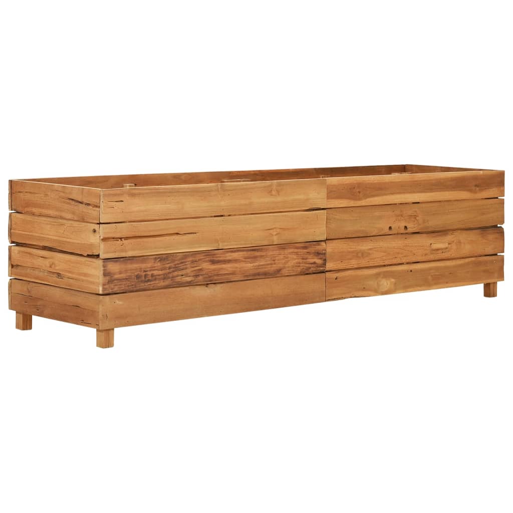 Utendørs Blomsterkasse Plantekasse Tre 150x40x38 cm resirkulert teak og stål