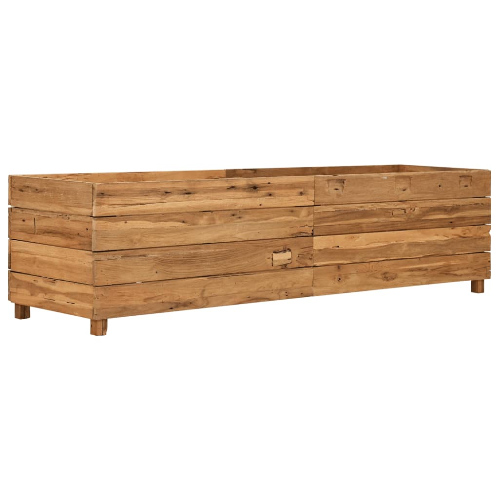 Høybed 150x40x38 cm resirkulert teak og stål