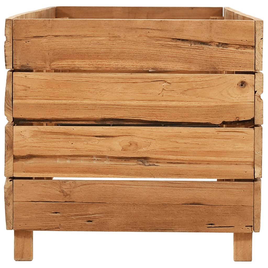 Utendørs Blomsterkasse Plantekasse Tre 150x40x38 cm resirkulert teak og stål
