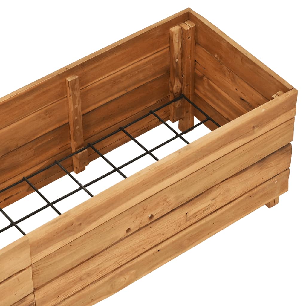 Utendørs Blomsterkasse Plantekasse Tre 150x40x38 cm resirkulert teak og stål