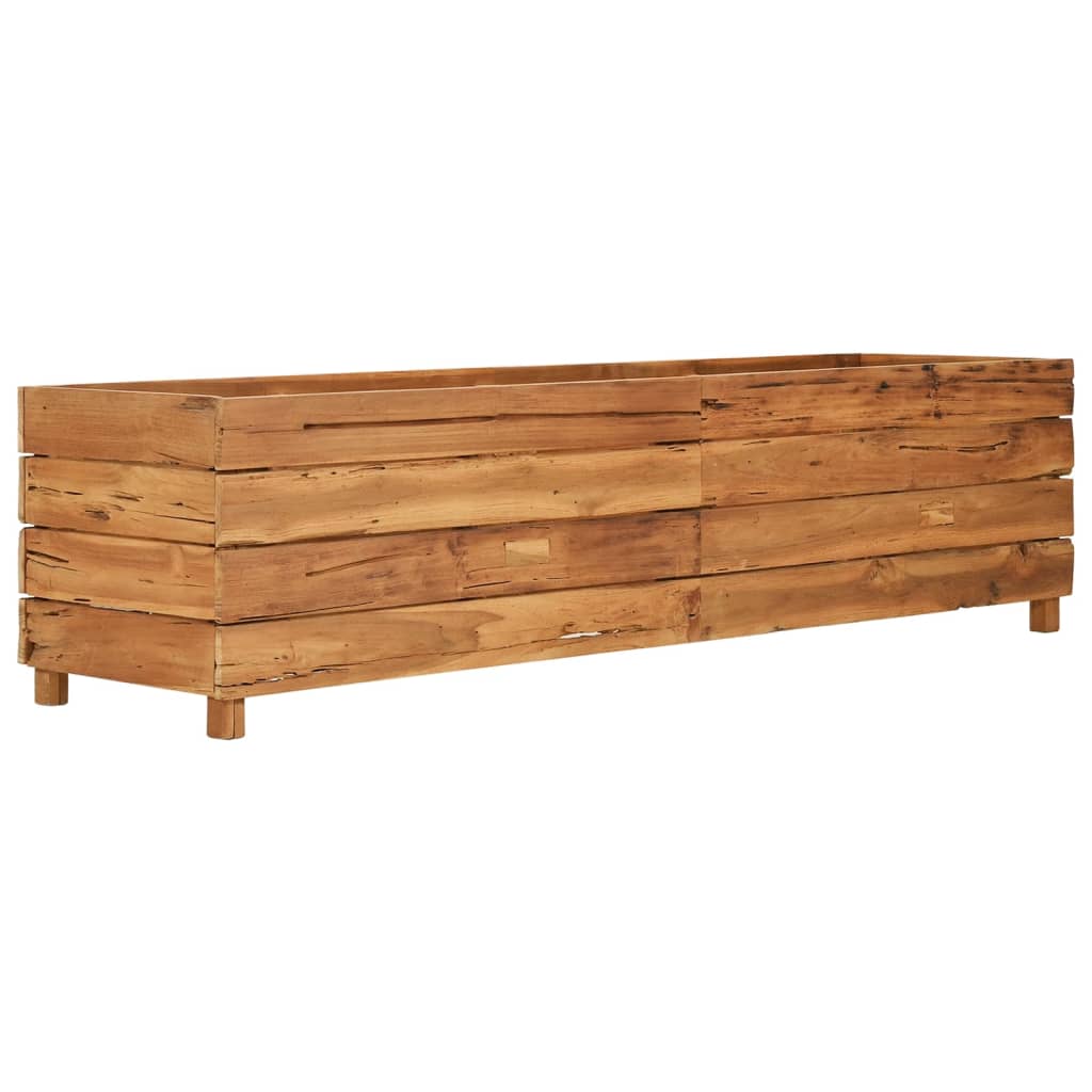 Utendørs Blomsterkasse Plantekasse Tre 150x40x38 cm resirkulert teak og stål