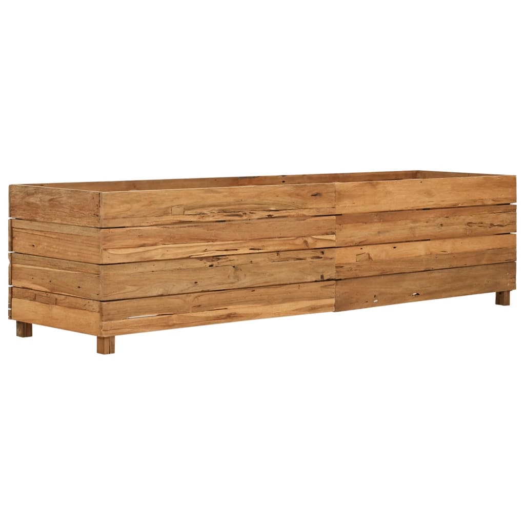 Utendørs Blomsterkasse Plantekasse Tre 150x40x38 cm resirkulert teak og stål