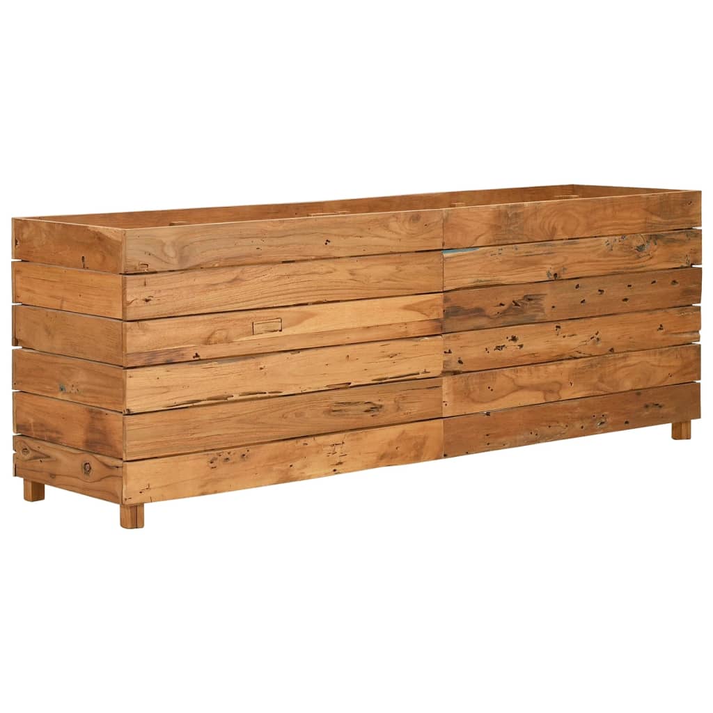 Utendørs Blomsterkasse Plantekasse Tre 150x40x55 cm resirkulert teak og stål