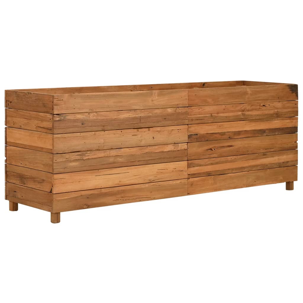 Utendørs Blomsterkasse Plantekasse Tre 150x40x55 cm resirkulert teak og stål