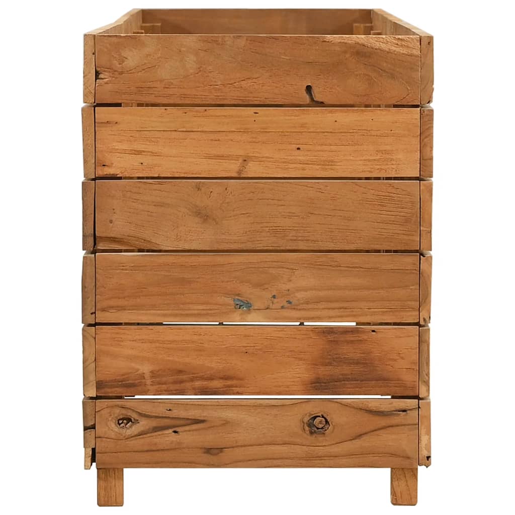 Utendørs Blomsterkasse Plantekasse Tre 150x40x55 cm resirkulert teak og stål