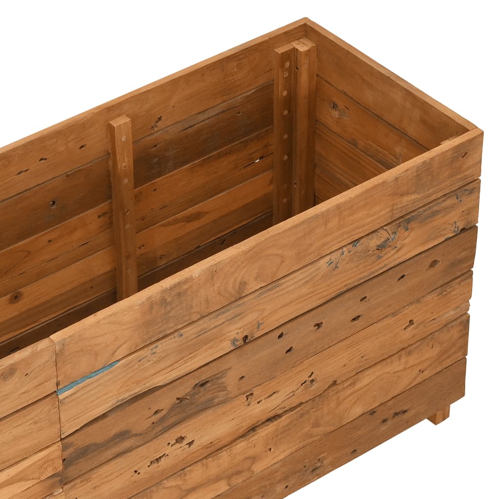 Utendørs Blomsterkasse Plantekasse Tre 150x40x55 cm resirkulert teak og stål
