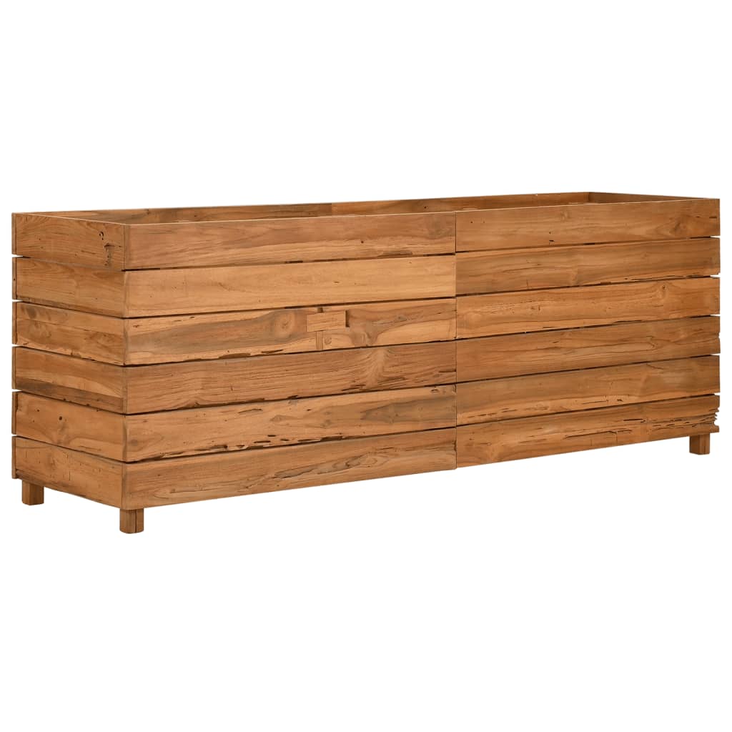 Utendørs Blomsterkasse Plantekasse Tre 150x40x55 cm resirkulert teak og stål