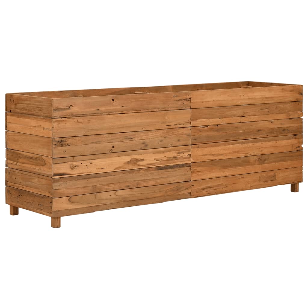 Utendørs Blomsterkasse Plantekasse Tre 150x40x55 cm resirkulert teak og stål