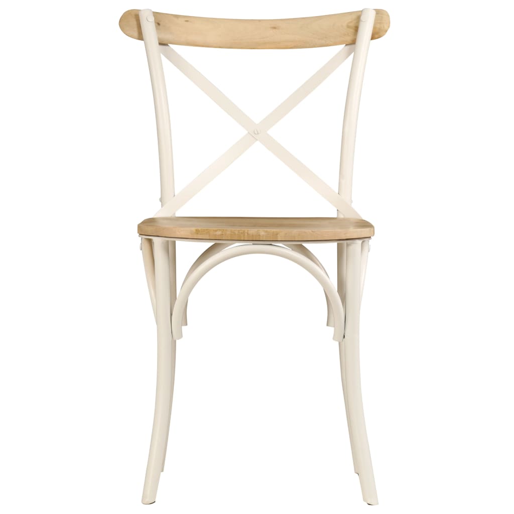 Krysstoler 4 stk hvit heltre mango