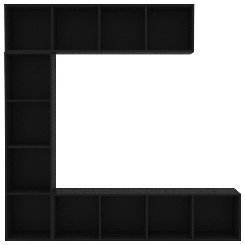 Skapsett 3-deler svart 180x30x180 cm