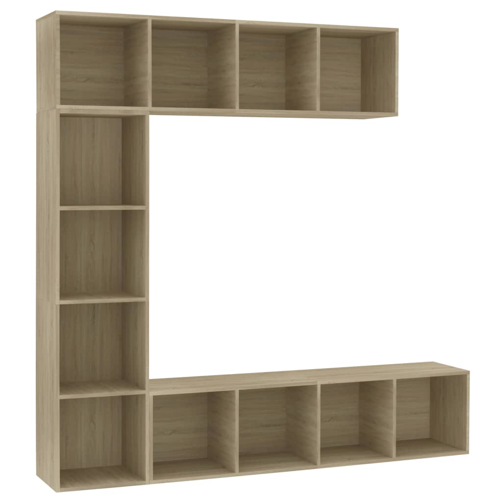 Skapsett 3 deler sonoma eik 180x30x180 cm