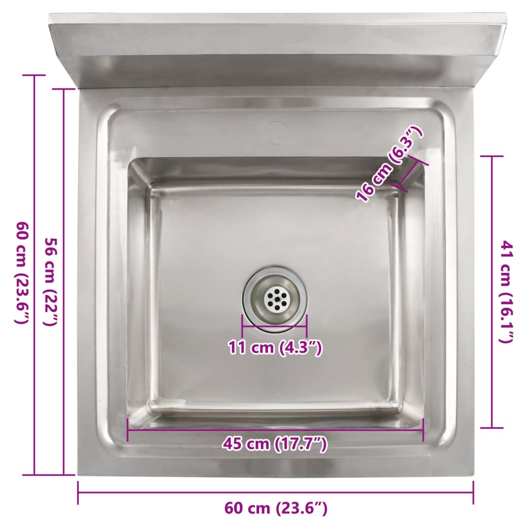 Kjøkkenvask enkel kum rustfritt stål