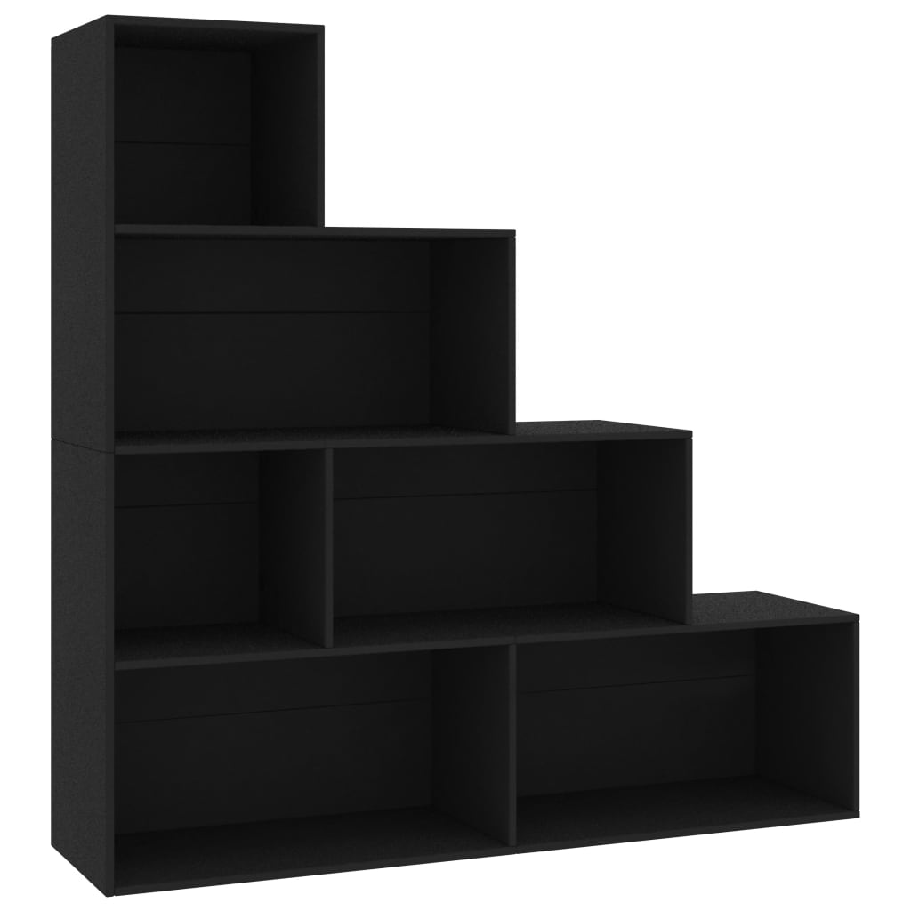 Bokhylle Svart Romdeler 155x24x160 cm