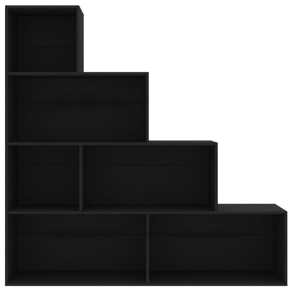 Bokhylle Svart Romdeler 155x24x160 cm