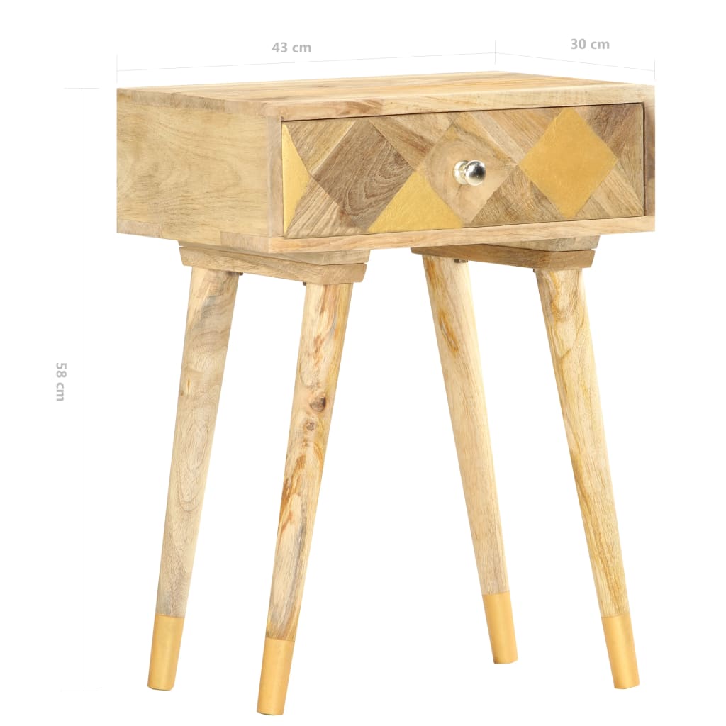 Nattbord Sengbord Tre heltre mangotre 43x30x58 cm
