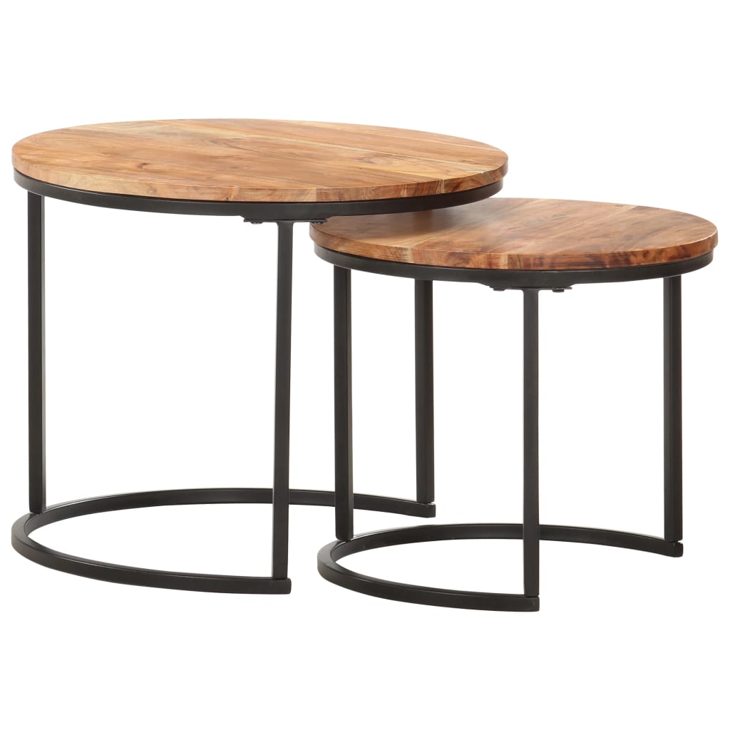 Sidebord Tre Stablebord 2 stk heltre akasie