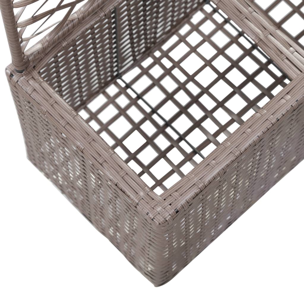 Høybed med espalier 2 potter 58x30x107 cm polyrotting brun