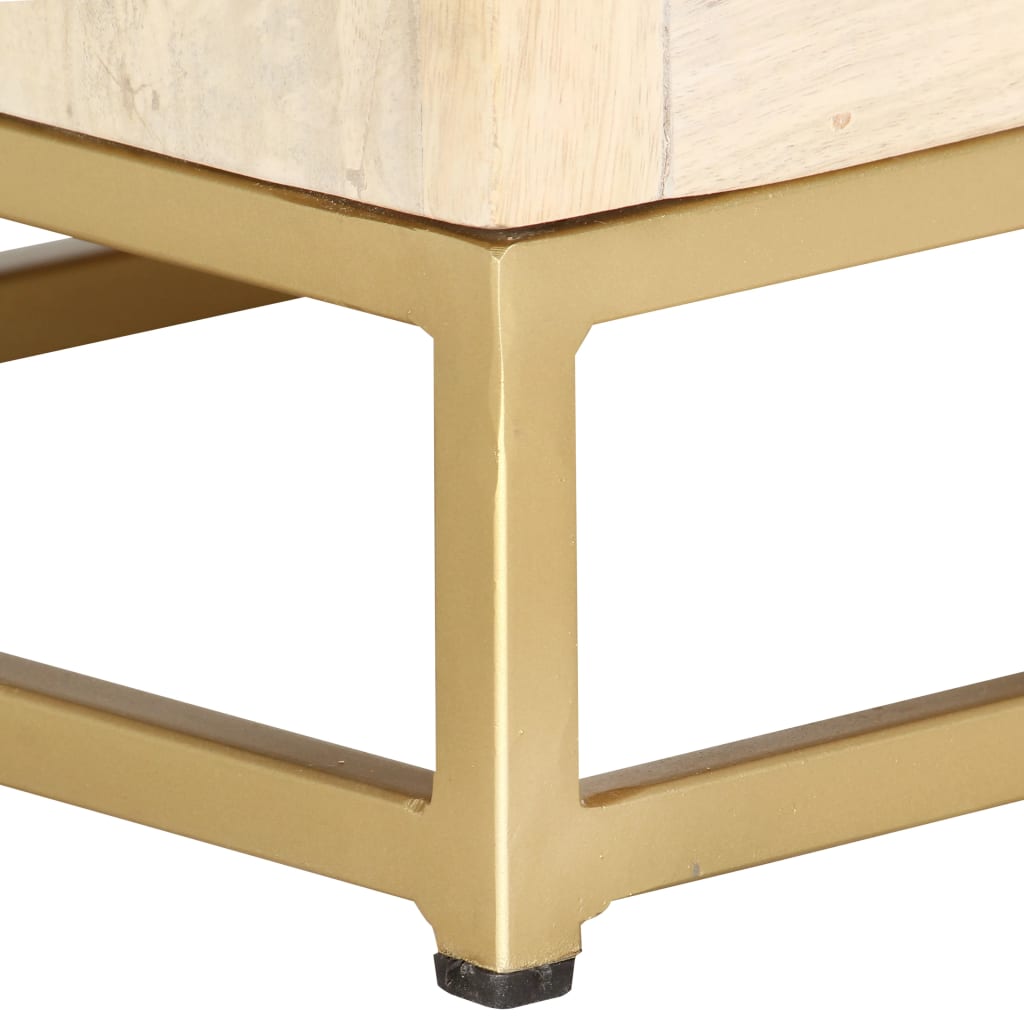 Nattbord Sengbord gull 40x30x50 cm heltre mango