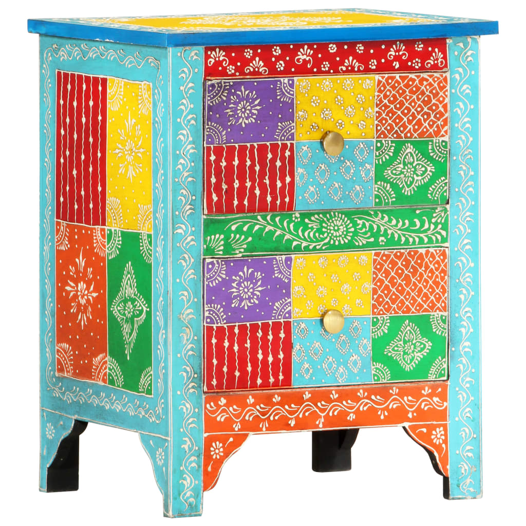 Nattbord Sengbord Tre heltre mangotre Håndmalt 40x30x50 cm