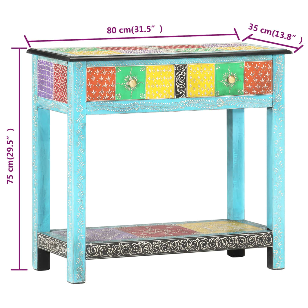 Avlastningsbord Konsollbord Tre Håndmalt 80x35x75 cm heltre mango