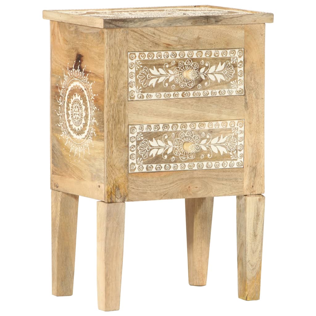 Nattbord Sengbord Tre heltre mangotre Håndmalt 40x30x60 cm