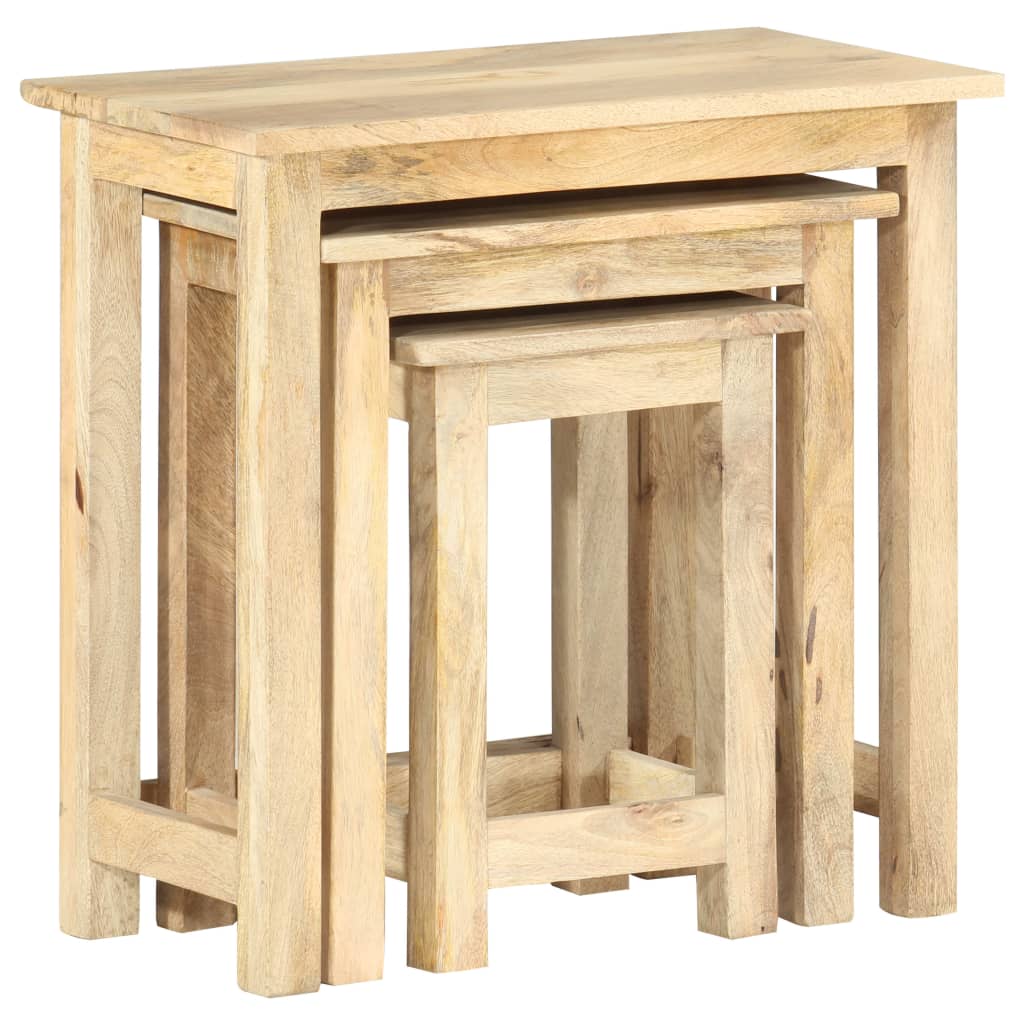 Sidebord Tre Stablebord 3 stk heltre mango