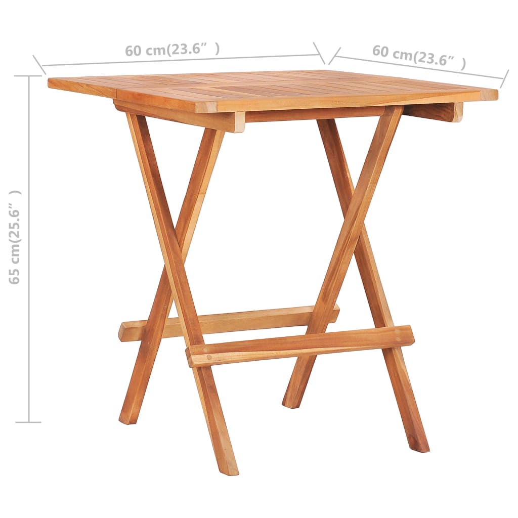 Hagebord Tre Cafébord bistrobord 60x60x65 cm heltre teak