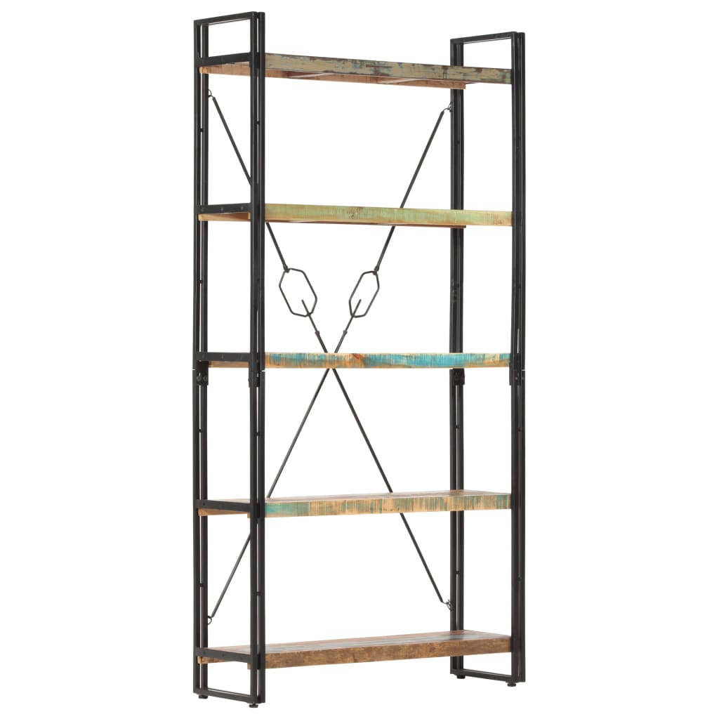 Bokhylle Tre 5 etasjer 90x30x180 cm gjenvunnet heltre