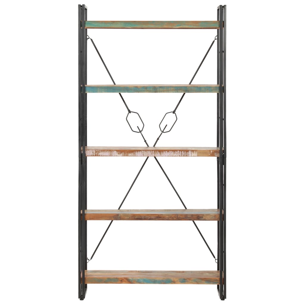 Bokhylle Tre 5 etasjer 90x30x180 cm gjenvunnet heltre