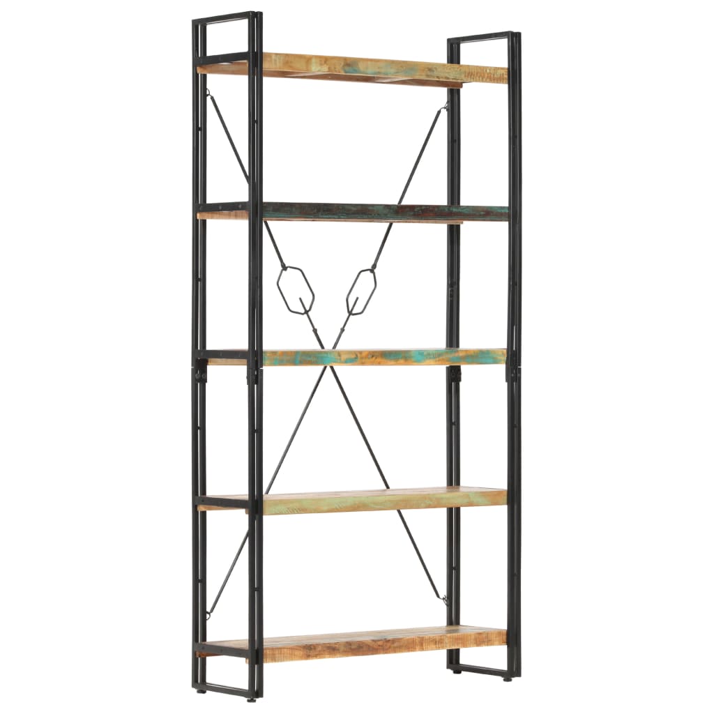 Bokhylle Tre 5 etasjer 90x30x180 cm gjenvunnet heltre