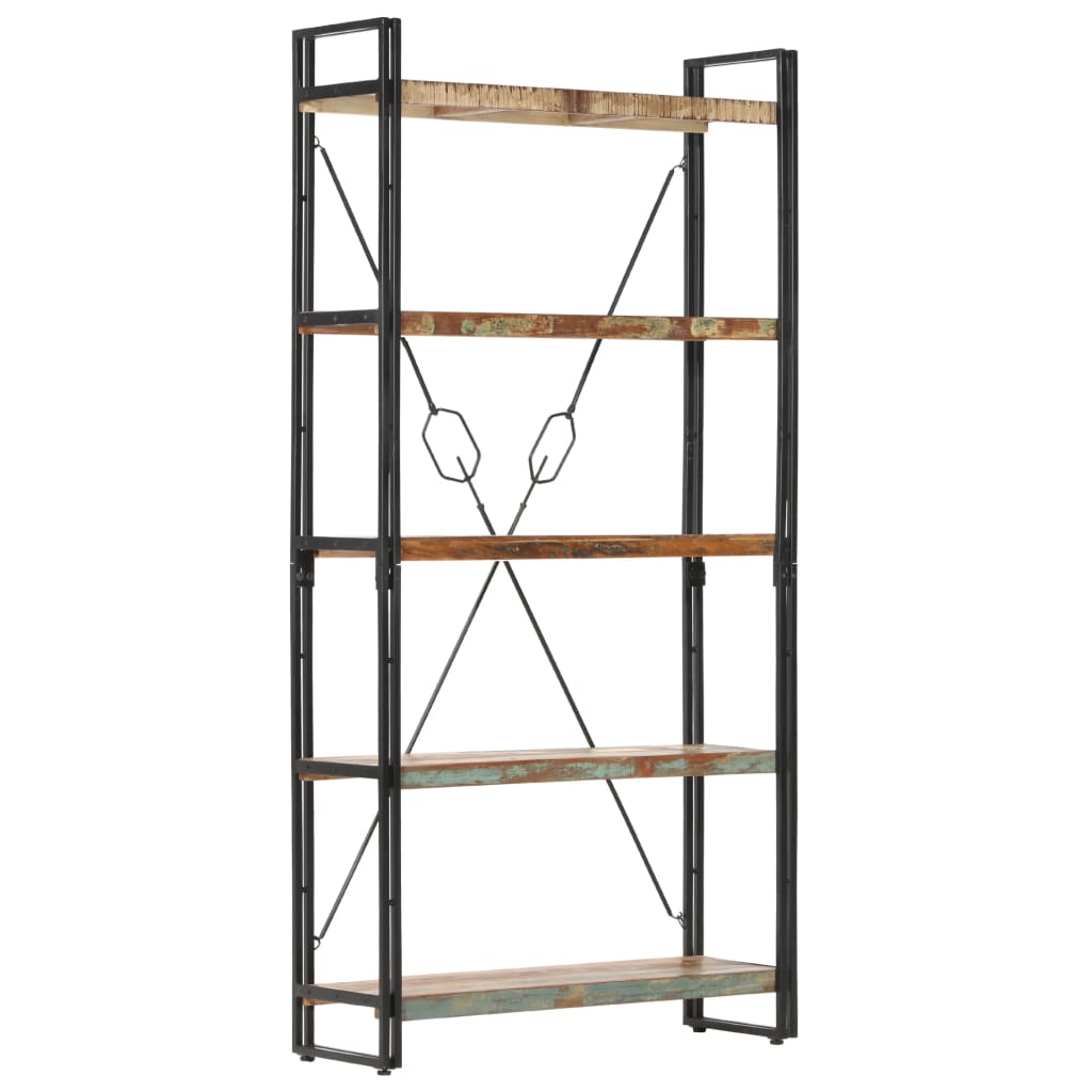 Bokhylle Tre 5 etasjer 90x30x180 cm gjenvunnet heltre