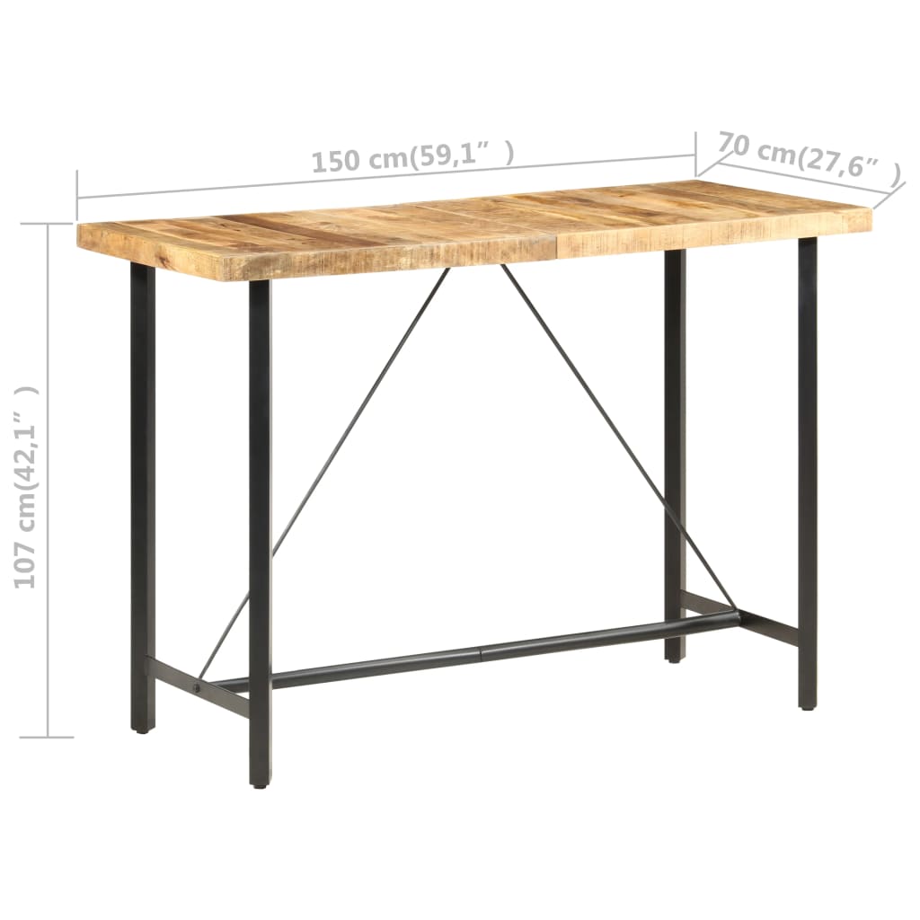 Barbord 150x70x107 cm grov heltre mango