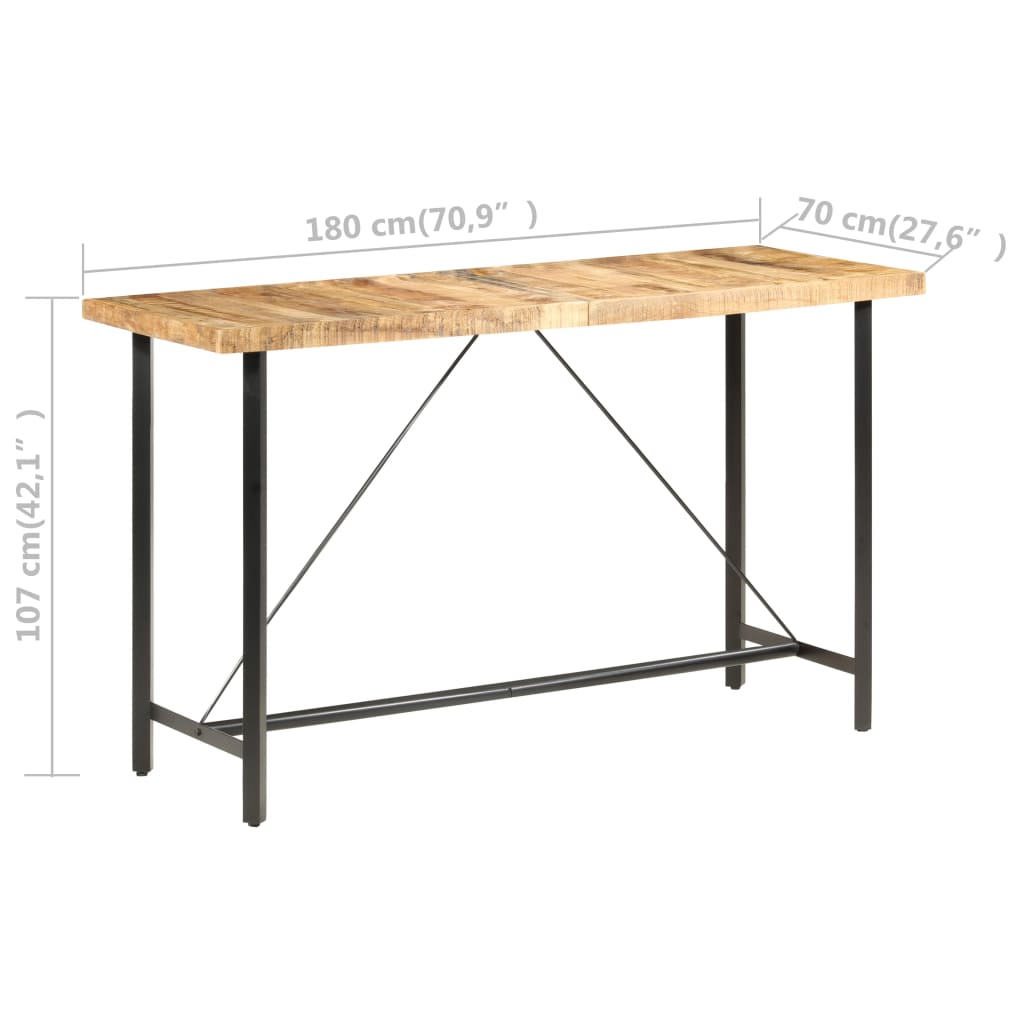 Barbord 180x70x107 cm grov heltre mango