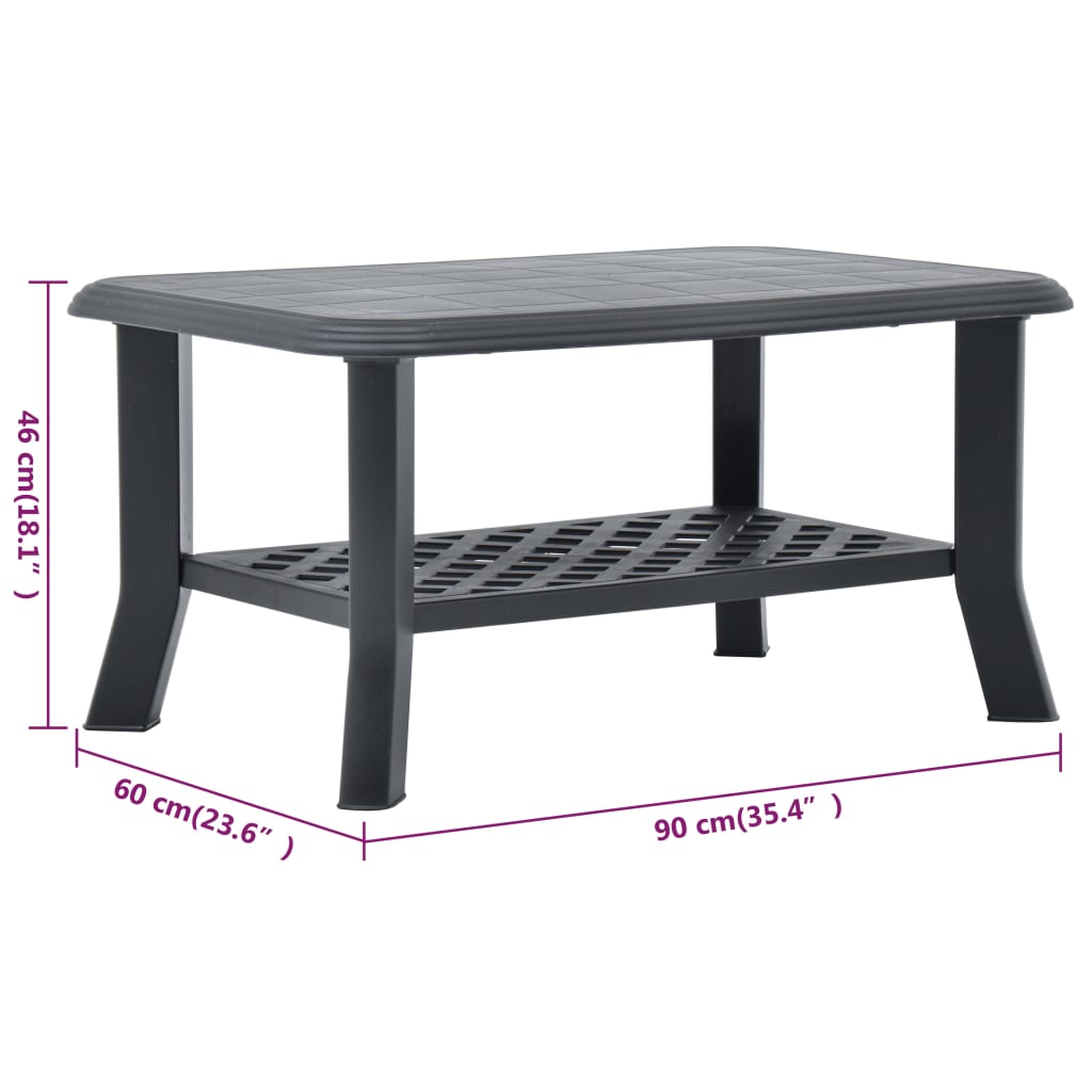 Salongbord Sofabord DIV. antrasitt 90x60x46 cm plast