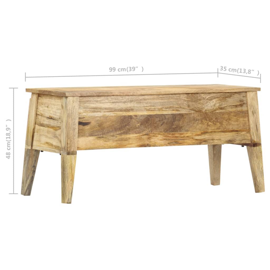 Oppbevaringskiste 99x35x48 cm heltre mango