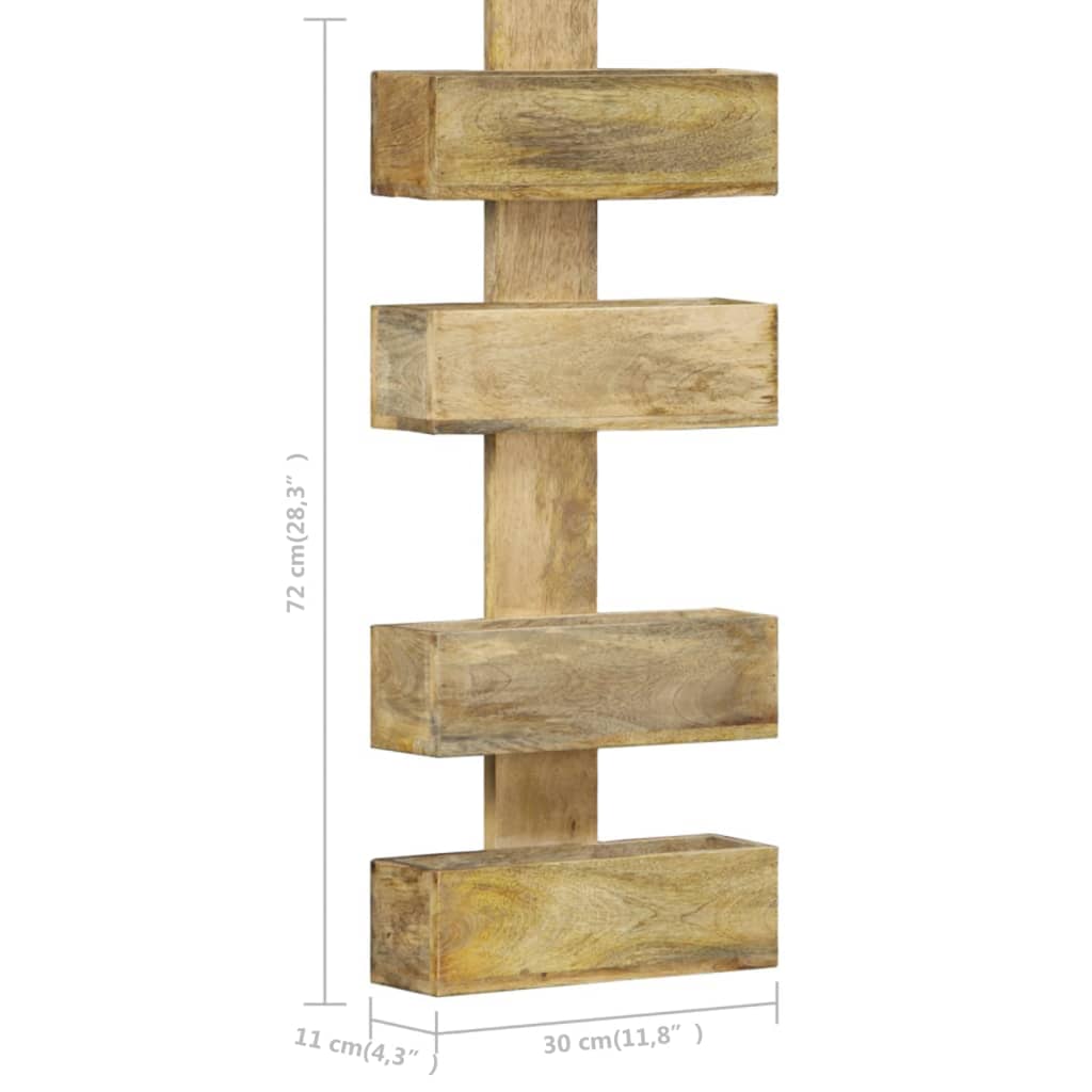 Magasinhylle Vegghengt 30x11x72 cm heltre mango