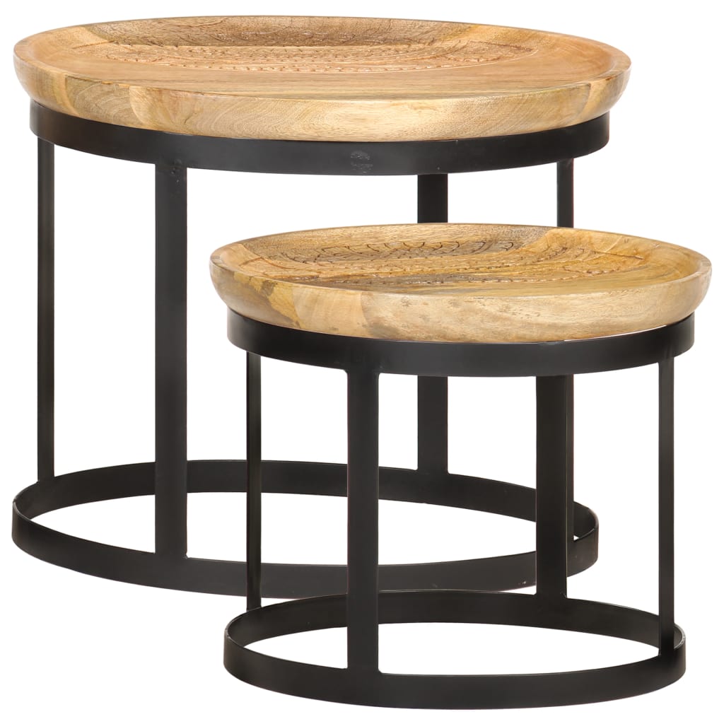 Sidebord Tre 2 stk heltre mango