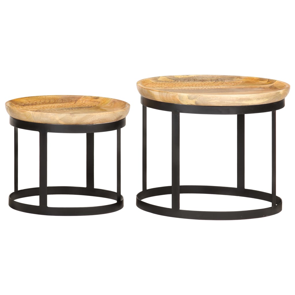 Sidebord Tre 2 stk heltre mango