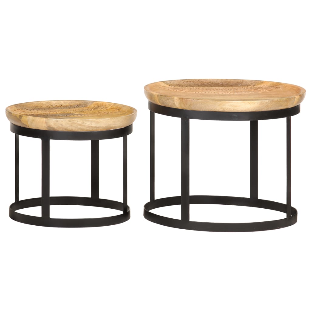 Sidebord Tre 2 stk heltre mango