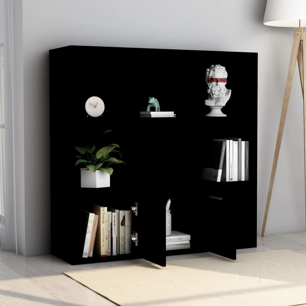 Bokhylle Svart 98x30x98 cm