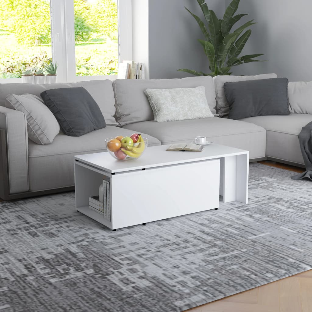 Salongbord Sofabord Hvit 150x50x35 cm