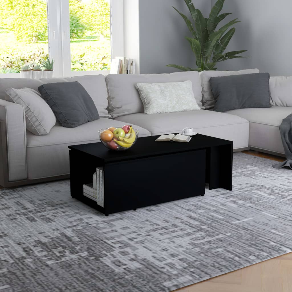 Salongbord Sofabord Svart 150x50x35 cm