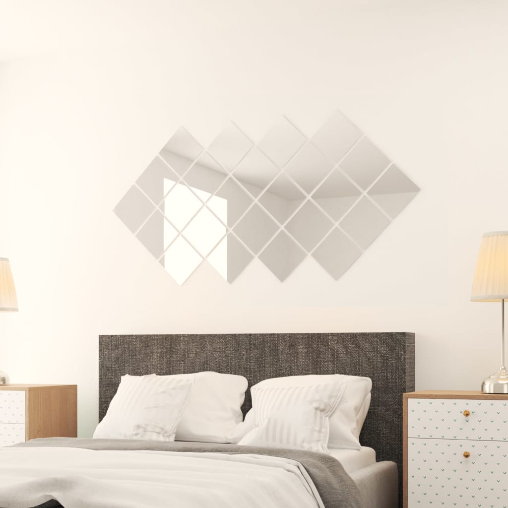 Veggspeil Speilfliser 48 stk kvadrat glass