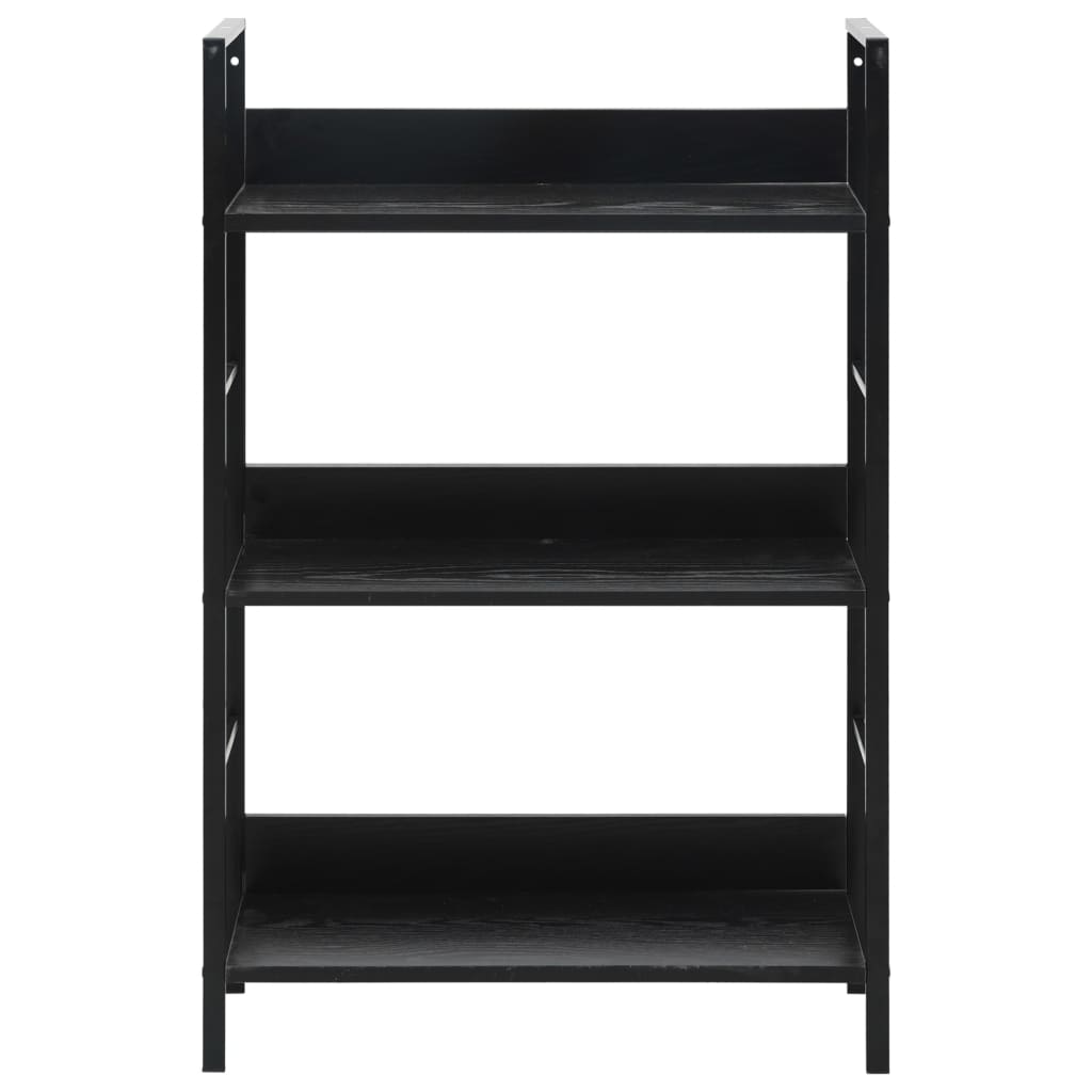 Bokhylle Svart 3 lag 60x27,6x90,5 cm