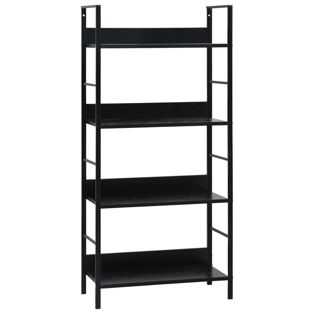 Bokhylle Svart 4 lag 60x27,6x124,5 cm