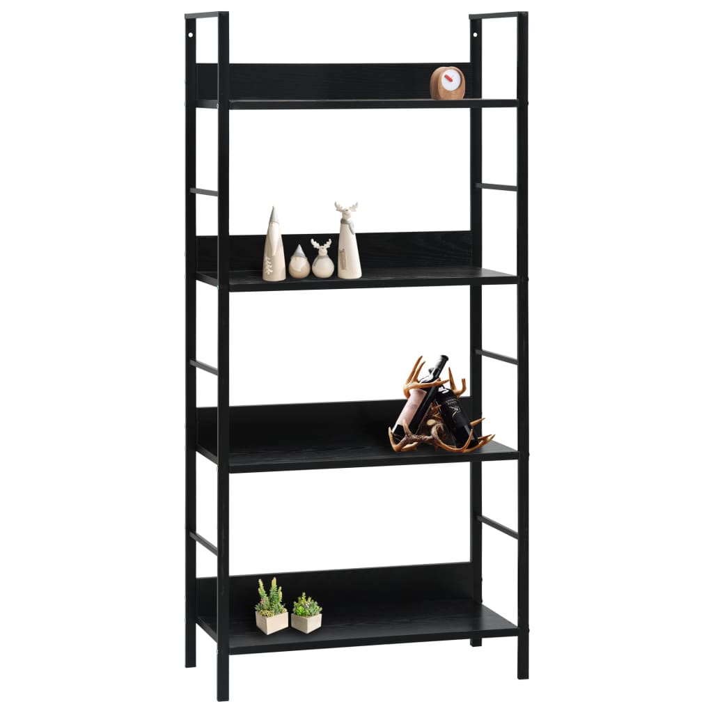 Bokhylle Svart 4 lag 60x27,6x124,5 cm
