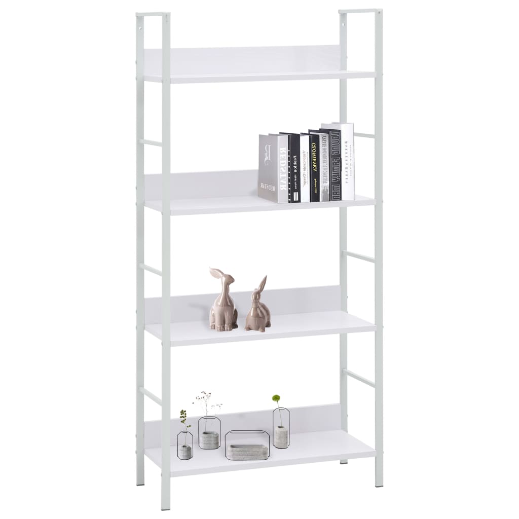 Bokhylle Hvit 4 lag 60x27,6x124,5 cm